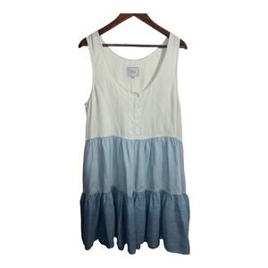 Rails Womens Blue Colorblock Tiered Mini Dress Sleeveless Flowy Size M